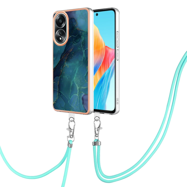 Electroplating Marble Dual-side IMD Phone Case with Lanyard, For OPPO Reno11 5G Global, For OPPO Reno11 Pro 5G Global, For OPPO A58 4G, For OPPO Reno10 5G Global