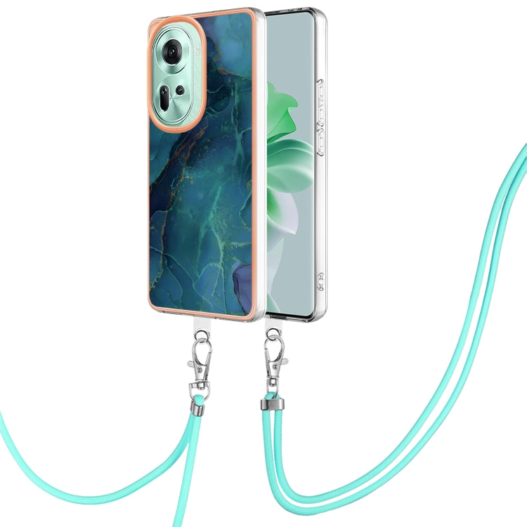 Electroplating Marble Dual-side IMD Phone Case with Lanyard, For OPPO Reno11 5G Global, For OPPO Reno11 Pro 5G Global, For OPPO A58 4G, For OPPO Reno10 5G Global