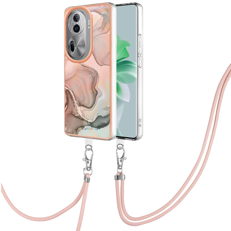 Electroplating Marble Dual-side IMD Phone Case with Lanyard, For OPPO Reno11 5G Global, For OPPO Reno11 Pro 5G Global, For OPPO A58 4G, For OPPO Reno10 5G Global
