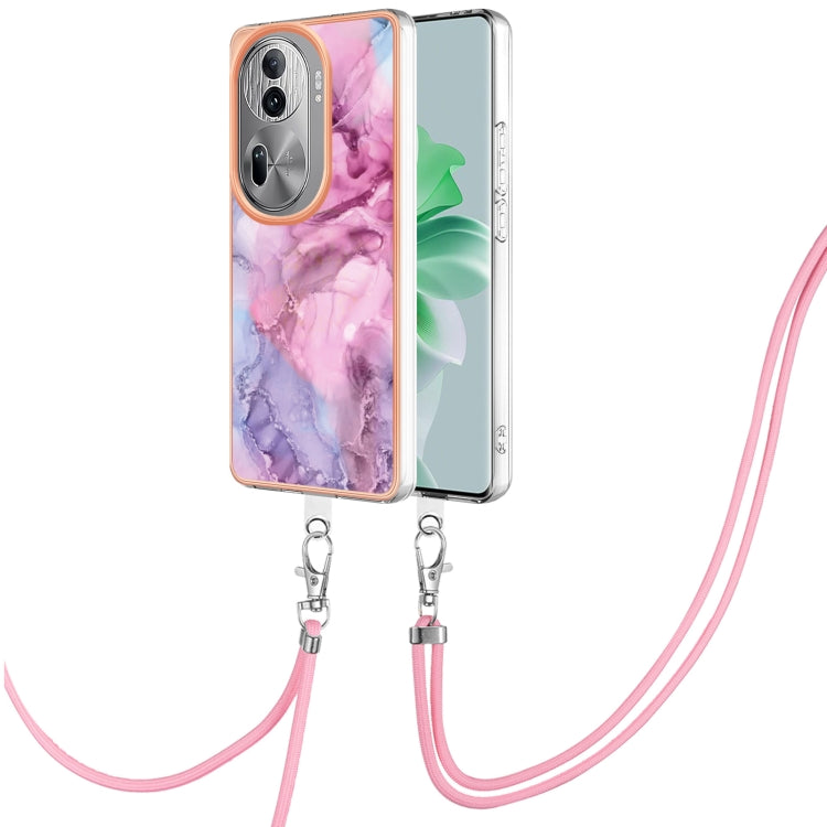 Electroplating Marble Dual-side IMD Phone Case with Lanyard, For OPPO Reno11 5G Global, For OPPO Reno11 Pro 5G Global, For OPPO A58 4G, For OPPO Reno10 5G Global