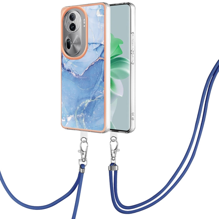 Electroplating Marble Dual-side IMD Phone Case with Lanyard, For OPPO Reno11 5G Global, For OPPO Reno11 Pro 5G Global, For OPPO A58 4G, For OPPO Reno10 5G Global