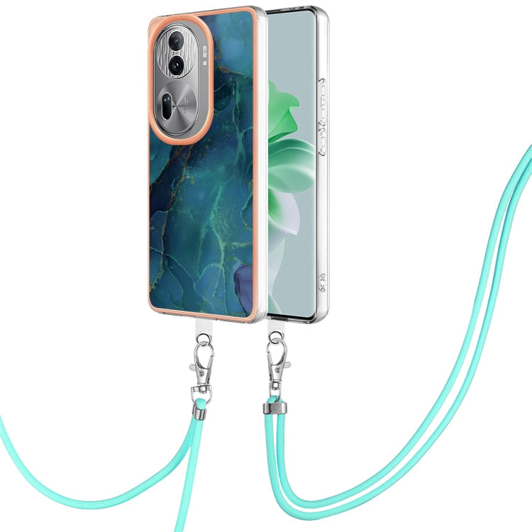 Electroplating Marble Dual-side IMD Phone Case with Lanyard, For OPPO Reno11 5G Global, For OPPO Reno11 Pro 5G Global, For OPPO A58 4G, For OPPO Reno10 5G Global