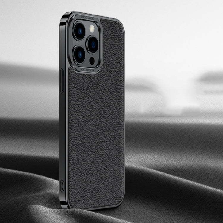 Litchi Texture Genuine Leather Phone Case, For iPhone 14 / 13, For iPhone 14 Pro, For iPhone 14 Pro Max, For iPhone 13 Pro Max, For iPhone 13 Pro, For iPhone 12, For iPhone 12 Pro Max, For iPhone 12 Pro