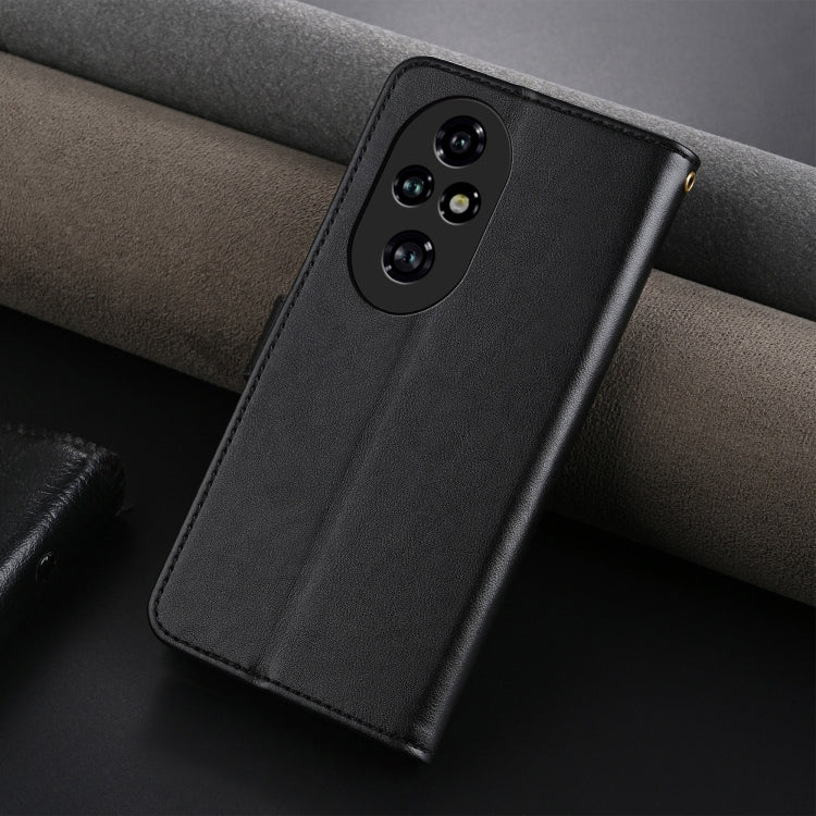For Honor 200 AZNS Sheepskin Texture Flip Leather Phone Case(Black)