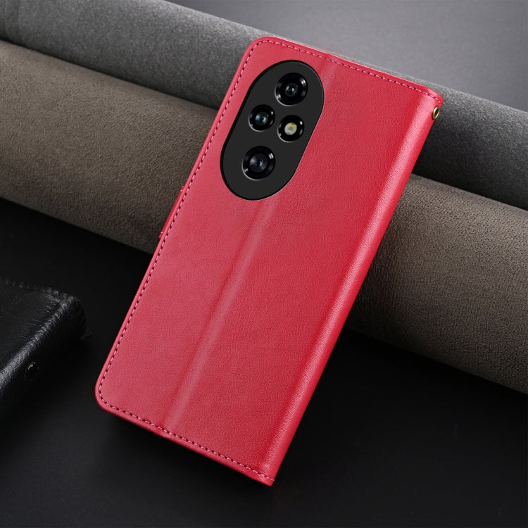 For Honor 200 Pro AZNS Sheepskin Texture Flip Leather Phone Case(Red)