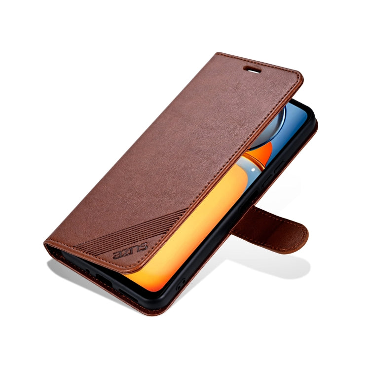 For Honor Play 60 Plus AZNS Sheepskin Texture Flip Leather Phone Case(Brown)