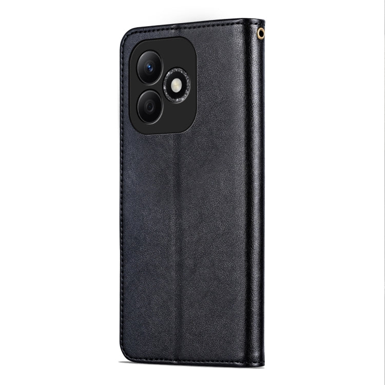 For Honor X60i AZNS Sheepskin Texture Flip Leather Phone Case(Black)