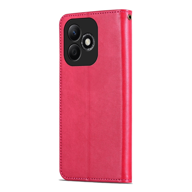 For Honor X60i AZNS Sheepskin Texture Flip Leather Phone Case(Red)