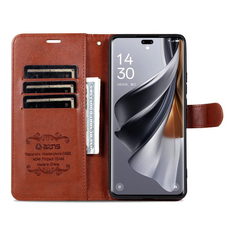 For Honor X60i AZNS Sheepskin Texture Flip Leather Phone Case(Brown)