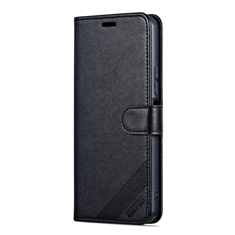 For Honor X60 AZNS Sheepskin Texture Flip Leather Phone Case(Black)