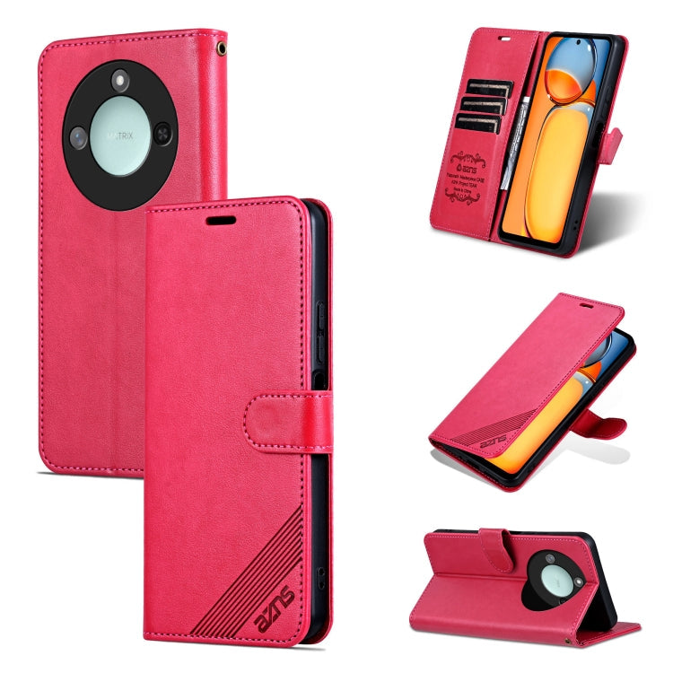 For Honor X60 AZNS Sheepskin Texture Flip Leather Phone Case(Red)