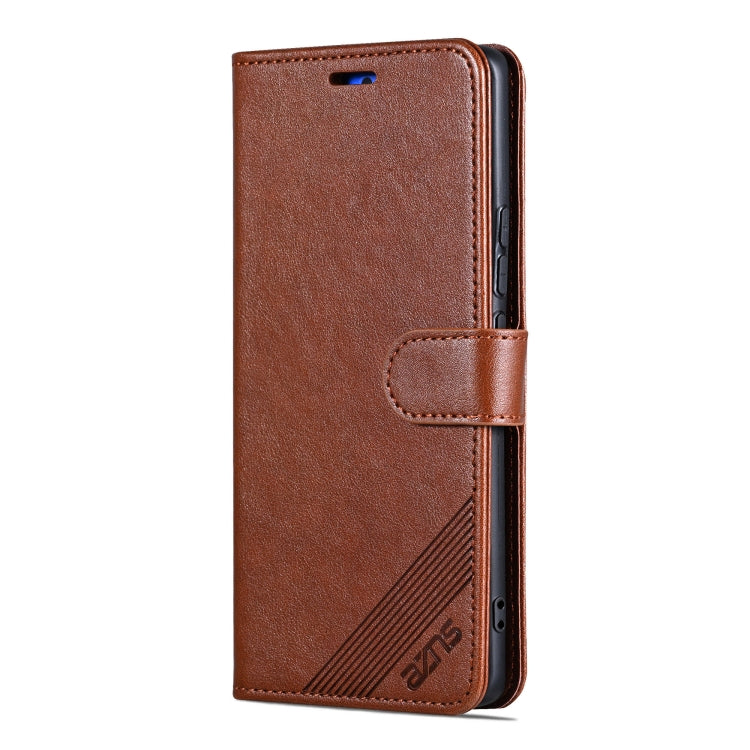 For Honor 300 Pro AZNS Sheepskin Texture Flip Leather Phone Case(Brown)
