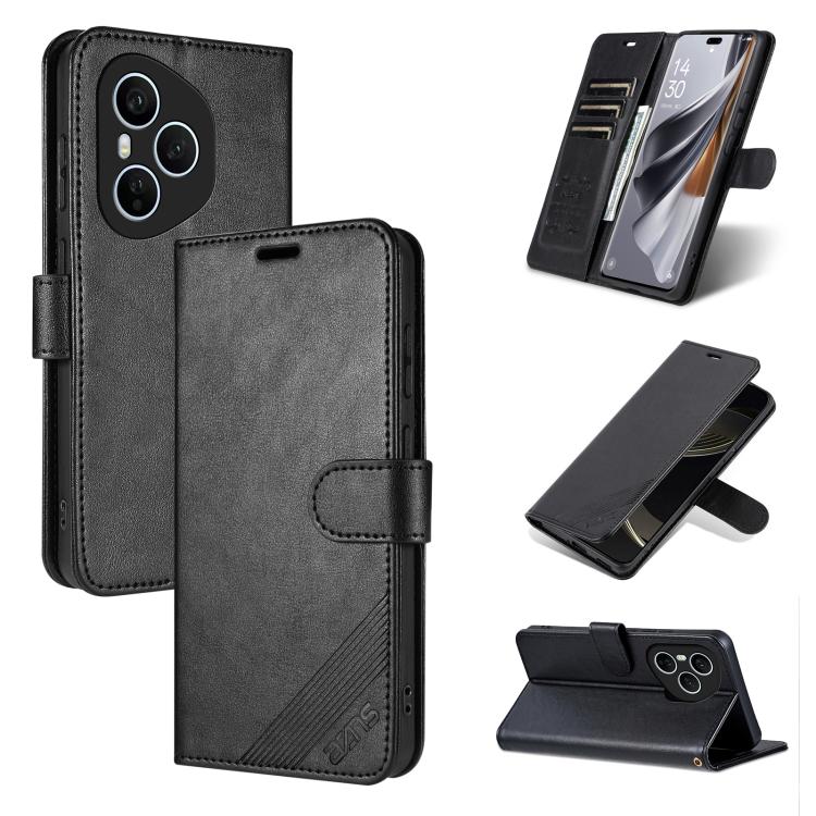 For Honor 400 Pro Global 160.8mm AZNS Sheepskin Texture Flip Leather Phone Case(Black)