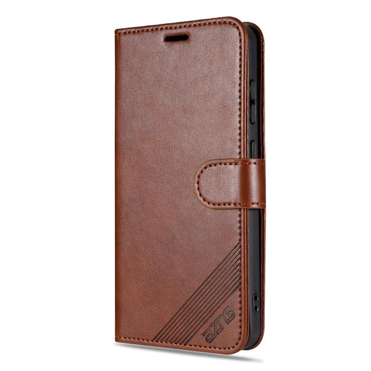 For Honor 400 Global 156.5mm AZNS Sheepskin Texture Flip Leather Phone Case(Brown)