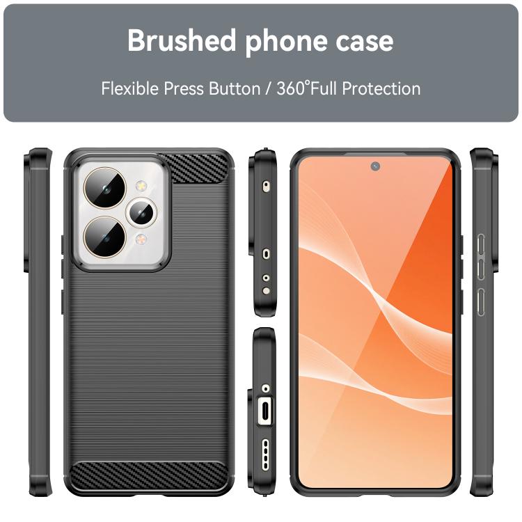 Carbon Fiber Brushed Texture TPU Phone Case, For Realme 15 Pro 5G, For Realme 15 5G, For Realme V70S, For Realme V70, For Realme C75x, For Realme 14x India, For Realme 14x 5G, For Realme V60 Pro
