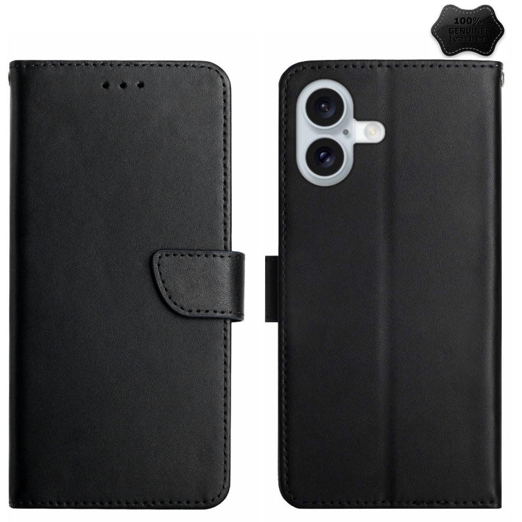 Genuine Leather Fingerprint-proof Flip Phone Case, For iPhone 17e / 16e, For iPhone 16 Pro Max, For iPhone 16 Pro, For iPhone 16 Plus, For iPhone 16, For iPhone 15 Pro Max, For iPhone 15 Pro, For iPhone 15 Plus, For iPhone 15