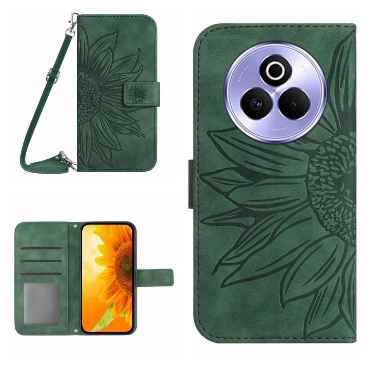 Skin Feel Sun Flower Embossed Flip Leather Phone Case with Lanyard, For Realme 14 5G Global / P3 5G Global, For Realme P3 Pro 5G Global