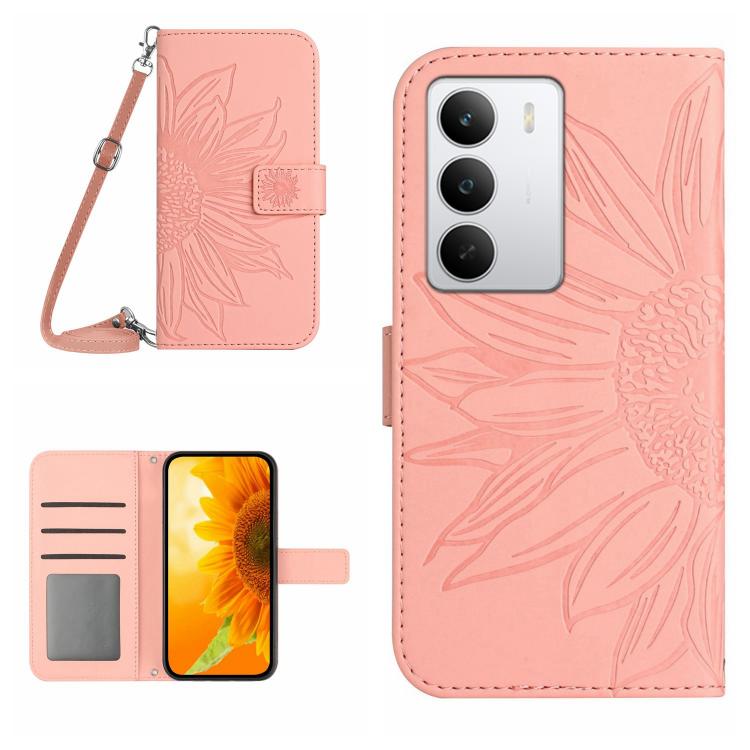 Skin Feel Sun Flower Embossed Flip Leather Phone Case with Lanyard, For Realme C71 4G, For Realme C75 5G