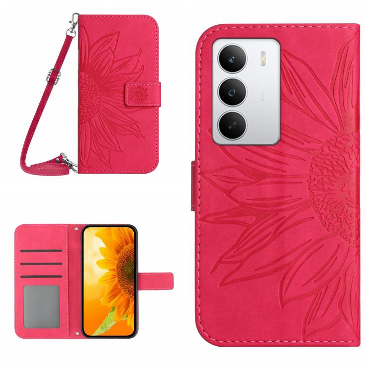 Skin Feel Sun Flower Embossed Flip Leather Phone Case with Lanyard, For Realme C71 4G, For Realme C75 5G