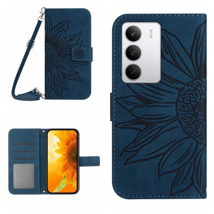 Skin Feel Sun Flower Embossed Flip Leather Phone Case with Lanyard, For Realme C71 4G, For Realme C75 5G