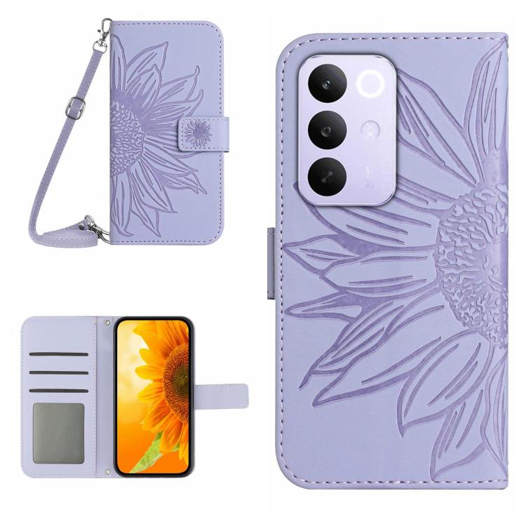 Skin Feel Sun Flower Embossed Flip Leather Phone Case with Lanyard, For Realme C85 5G, For Realme C85 Pro 4G