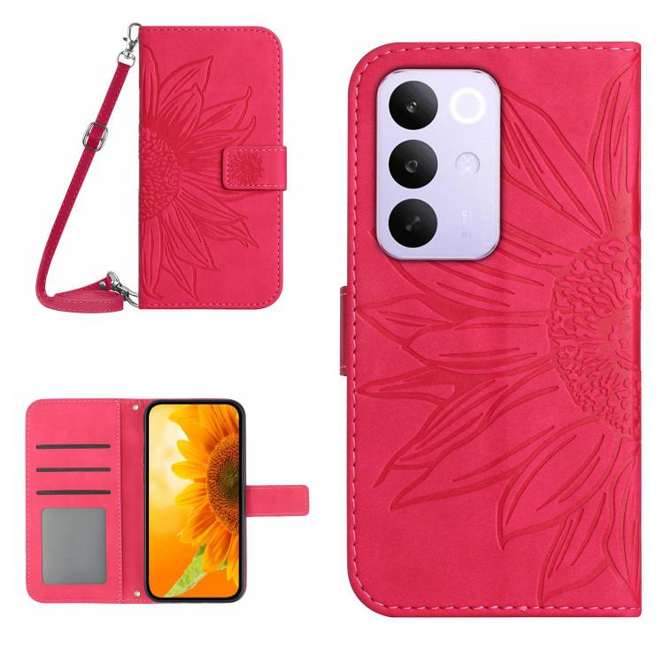 Skin Feel Sun Flower Embossed Flip Leather Phone Case with Lanyard, For Realme C85 5G, For Realme C85 Pro 4G
