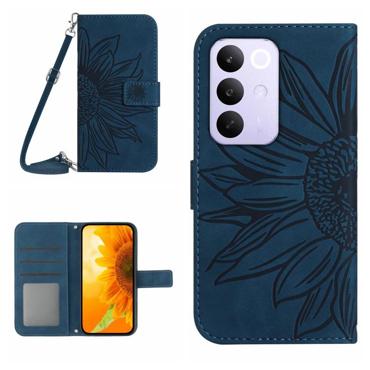 Skin Feel Sun Flower Embossed Flip Leather Phone Case with Lanyard, For Realme C85 5G, For Realme C85 Pro 4G