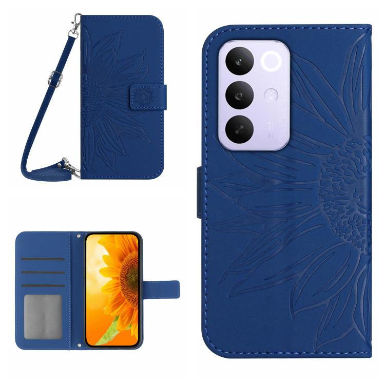 Skin Feel Sun Flower Embossed Flip Leather Phone Case with Lanyard, For Realme C85 5G, For Realme C85 Pro 4G