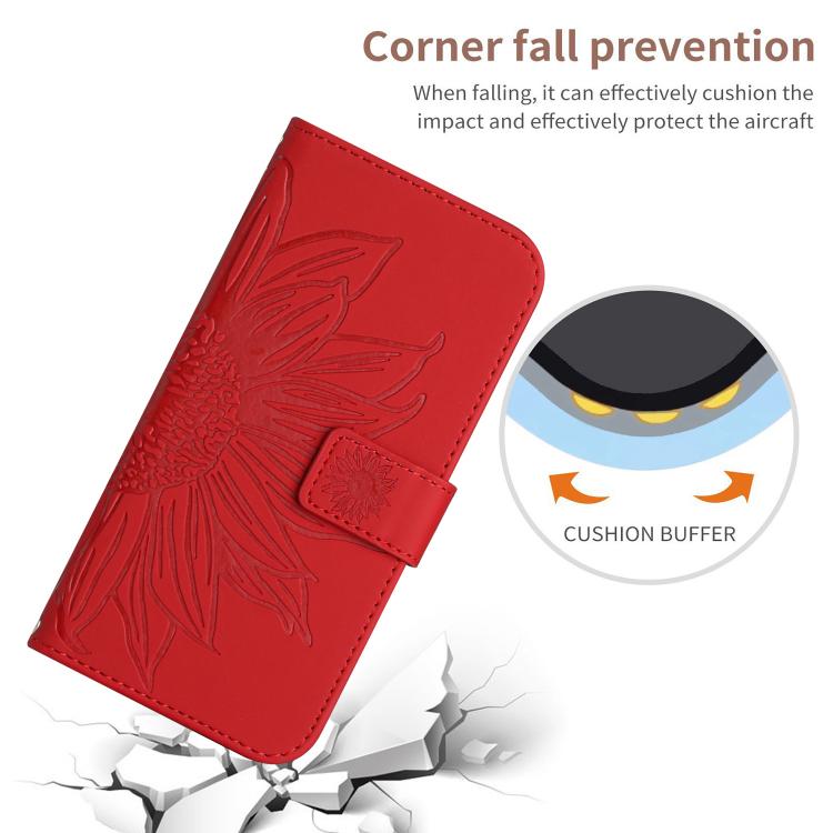 Skin Feel Sun Flower Embossed Flip Leather Phone Case with Lanyard, For Realme C83 5G, For Realme 16 Pro+ 5G