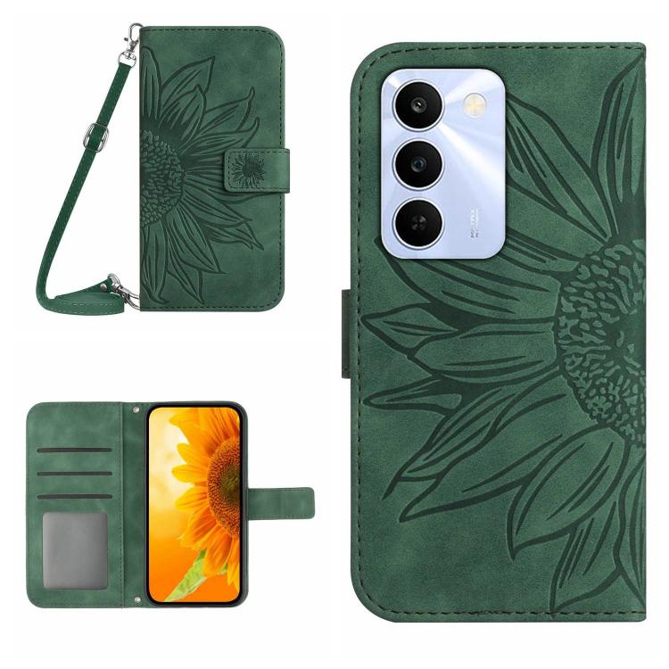 Skin Feel Sun Flower Embossed Flip Leather Phone Case with Lanyard, For Realme C83 5G, For Realme 16 Pro+ 5G