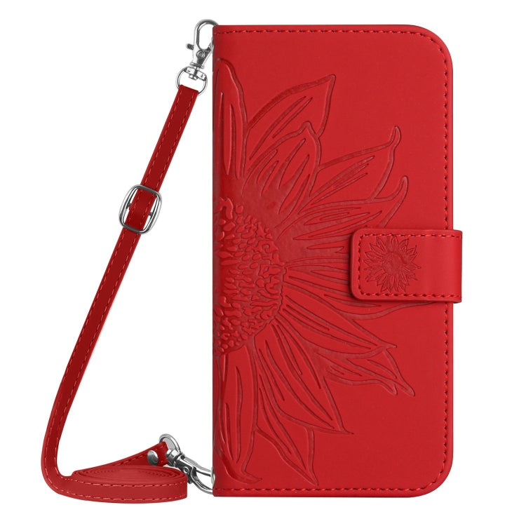 Skin Feel Sun Flower Embossed Flip Leather Phone Case with Lanyard, For iPhone 17e / 16e, For iPhone 17 Pro Max