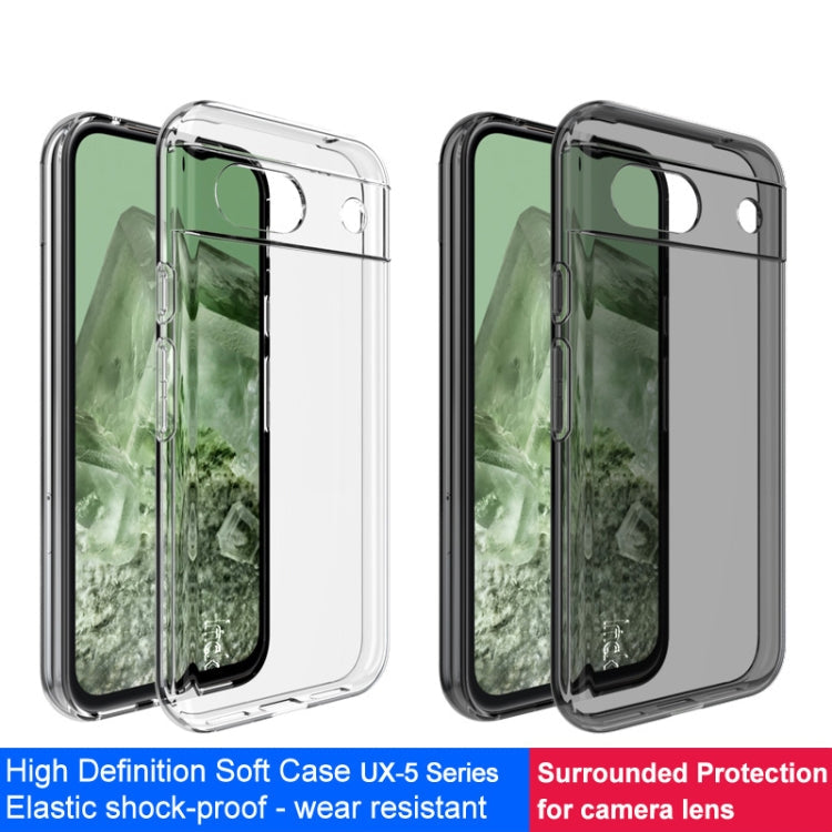 For Google Pixel 8a IMAK UX-5 Series Transparent Shockproof TPU Protective Phone Case(Transparent  Black)