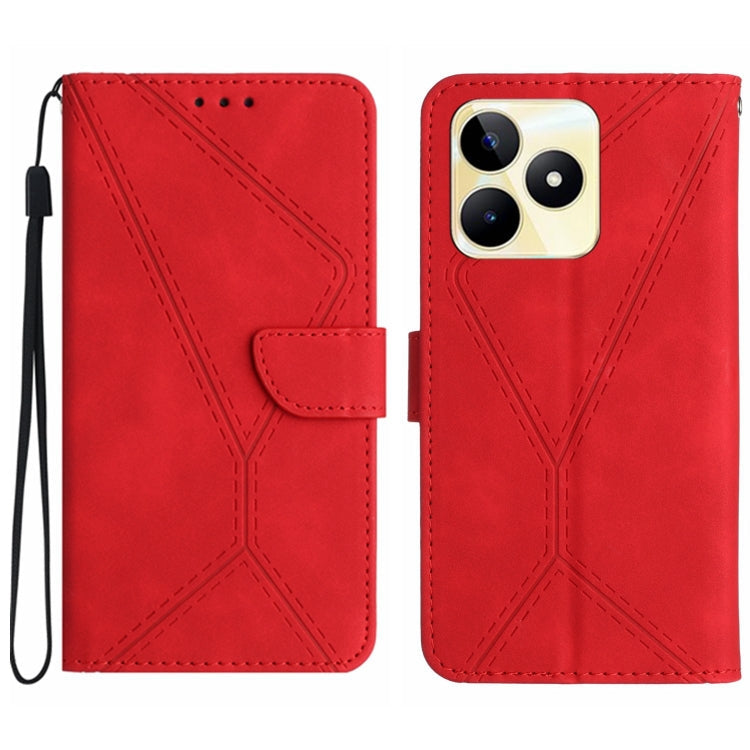 Stitching Embossed Leather Phone Case, For Realme 11 5G Global, For Realme C53, For Realme 11 4G Global, For Realme C65 4G
