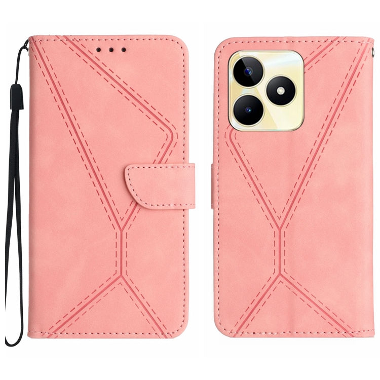 Stitching Embossed Leather Phone Case, For Realme 11 5G Global, For Realme C53, For Realme 11 4G Global, For Realme C65 4G