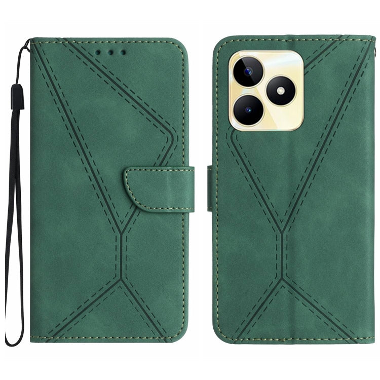 Stitching Embossed Leather Phone Case, For Realme 11 5G Global, For Realme C53, For Realme 11 4G Global, For Realme C65 4G