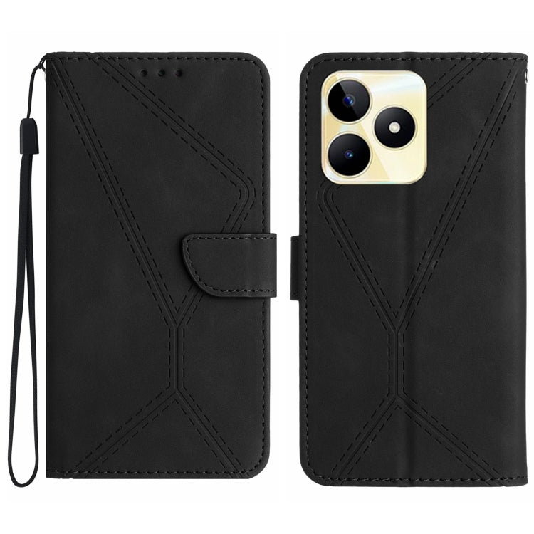 Stitching Embossed Leather Phone Case, For Realme 11 5G Global, For Realme C53, For Realme 11 4G Global, For Realme C65 4G
