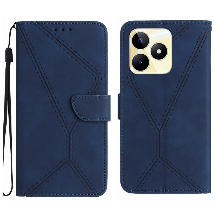 Stitching Embossed Leather Phone Case, For Realme 11 5G Global, For Realme C53, For Realme 11 4G Global, For Realme C65 4G