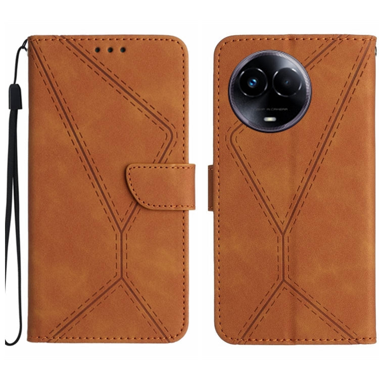 Stitching Embossed Leather Phone Case, For Realme 11 5G Global, For Realme C53, For Realme 11 4G Global, For Realme C65 4G