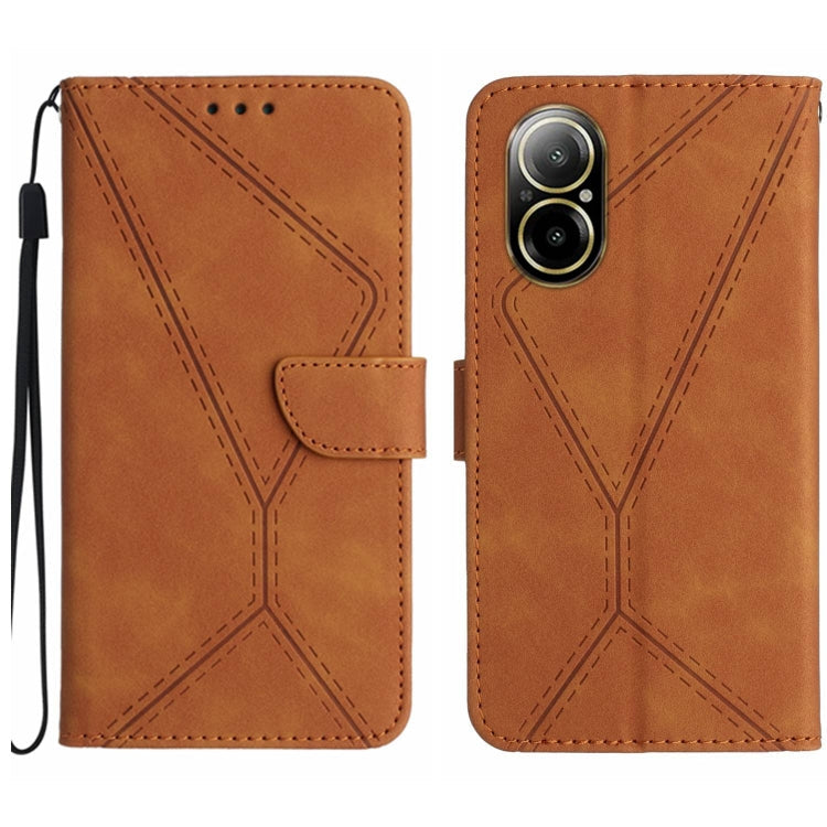 Stitching Embossed Leather Phone Case, For Realme 12 5G Global, For Realme 12+ Global, For Realme 12 Pro/12 Pro+ Global, For Realme C67 4G
