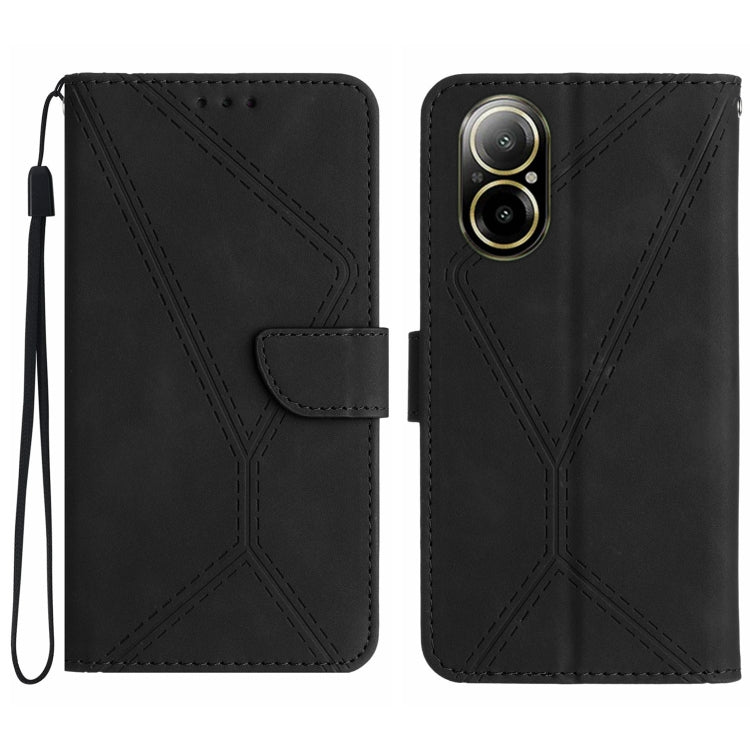 Stitching Embossed Leather Phone Case, For Realme 12 5G Global, For Realme 12+ Global, For Realme 12 Pro/12 Pro+ Global, For Realme C67 4G