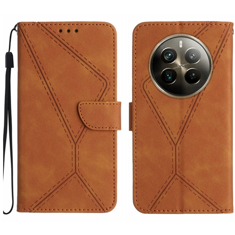 Stitching Embossed Leather Phone Case, For Realme 12 5G Global, For Realme 12+ Global, For Realme 12 Pro/12 Pro+ Global, For Realme C67 4G