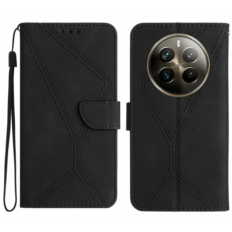 Stitching Embossed Leather Phone Case, For Realme 12 5G Global, For Realme 12+ Global, For Realme 12 Pro/12 Pro+ Global, For Realme C67 4G