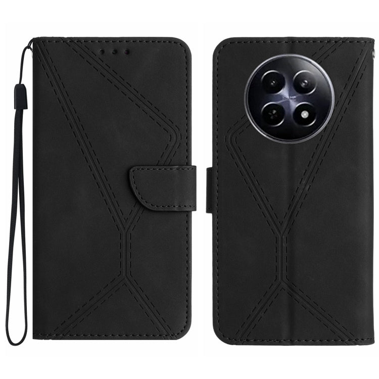 Stitching Embossed Leather Phone Case, For Realme 12 5G Global, For Realme 12+ Global, For Realme 12 Pro/12 Pro+ Global, For Realme C67 4G