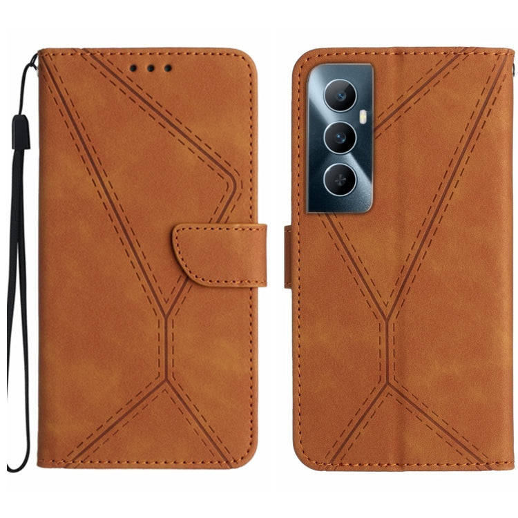 Stitching Embossed Leather Phone Case, For Realme 11 5G Global, For Realme C53, For Realme 11 4G Global, For Realme C65 4G