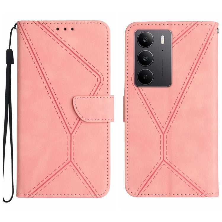 Stitching Embossed Leather Phone Case, For Realme 14 5G Global / P3 5G Global, For Realme P3 Pro 5G Global, For Realme 14 Pro+ 5G, For Realme C75 4G