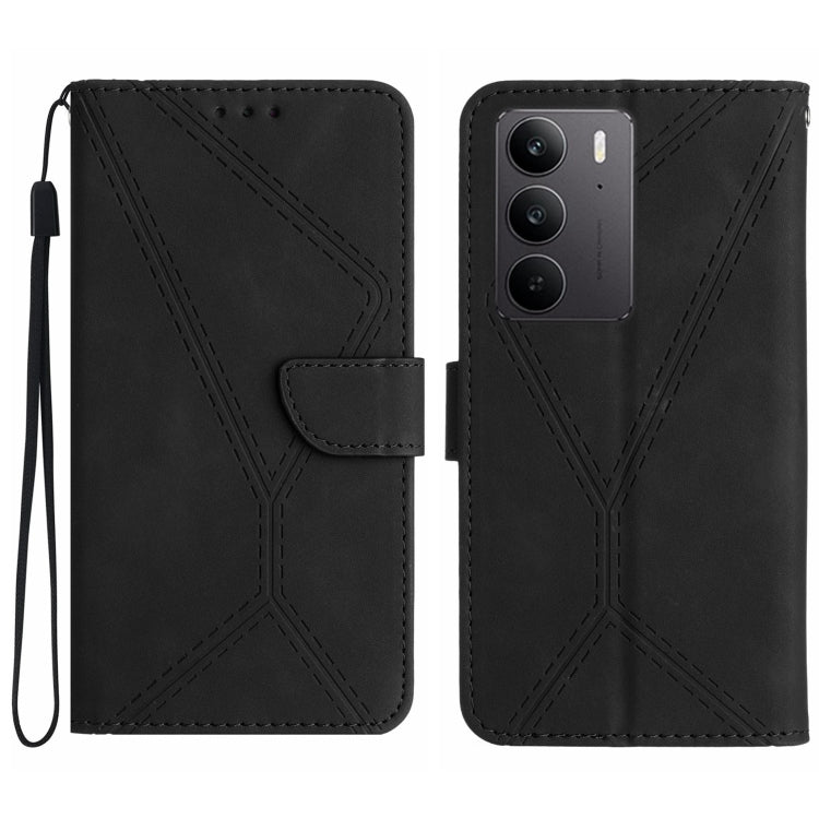 Stitching Embossed Leather Phone Case, For Realme 14 5G Global / P3 5G Global, For Realme P3 Pro 5G Global, For Realme 14 Pro+ 5G, For Realme C75 4G