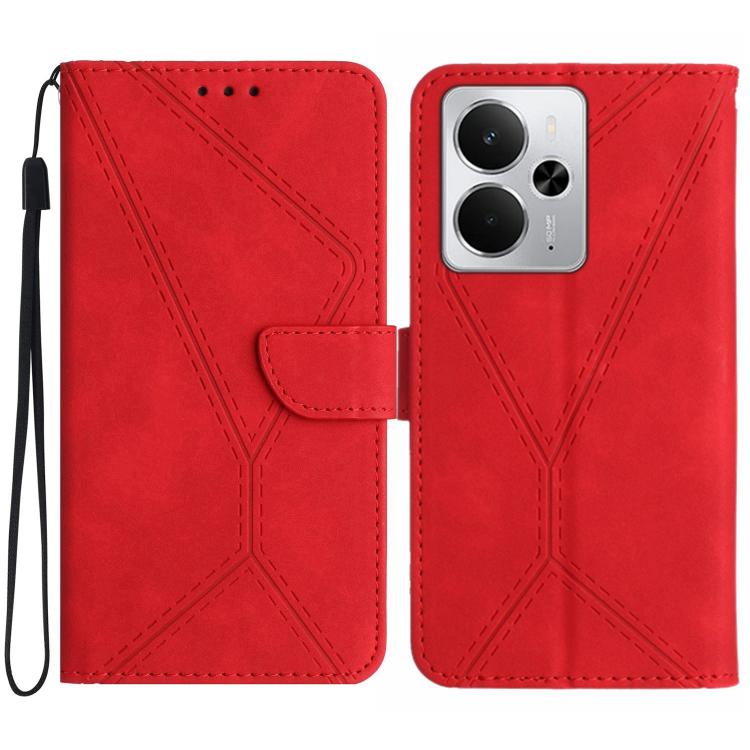 Stitching Embossed Leather Phone Case, For Realme 14 5G Global / P3 5G Global, For Realme P3 Pro 5G Global, For Realme 14 Pro+ 5G, For Realme C75 4G
