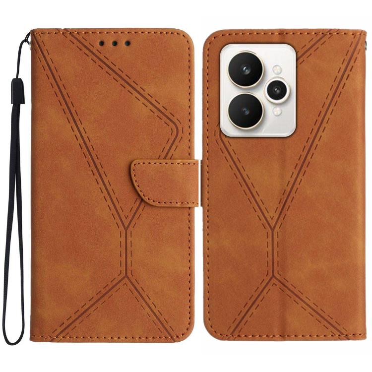 Stitching Embossed Leather Phone Case, For Realme 15T 5G, For Realme 15 5G Global / 15 Pro 5G Global, For Realme C71 4G, For Realme C75 5G