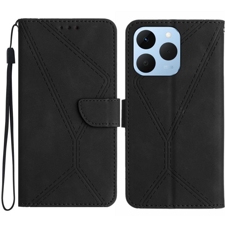 Stitching Embossed Leather Phone Case, For Realme 15T 5G, For Realme 15 5G Global / 15 Pro 5G Global, For Realme C71 4G, For Realme C75 5G
