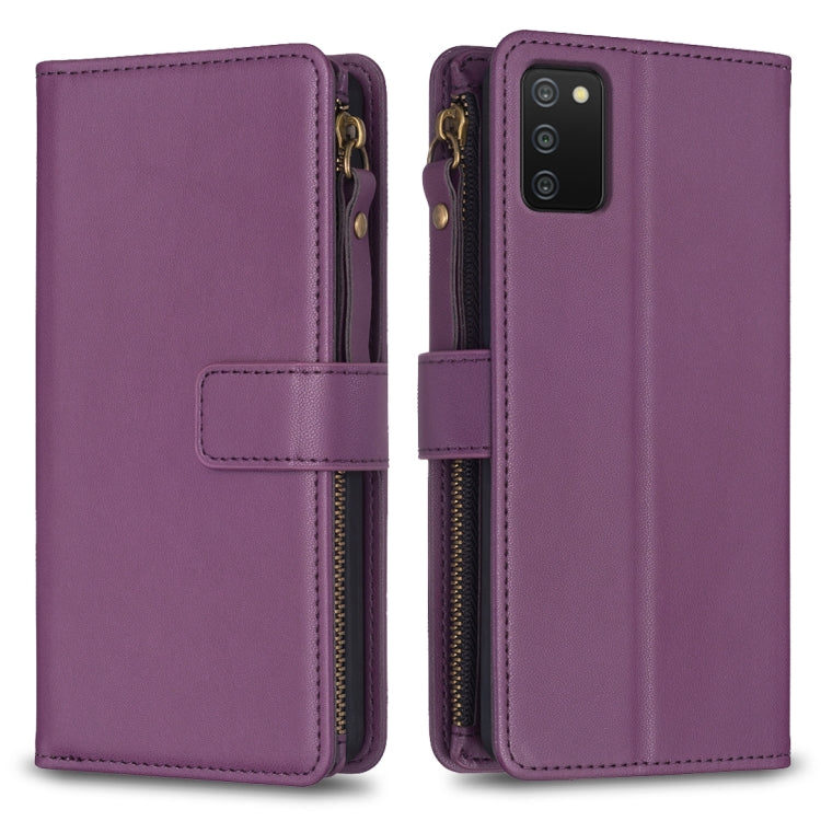 9 Card Slots Zipper Wallet Leather Flip Phone Case, For Samsung Galaxy S22+ 5G, For Samsung Galaxy S22 5G, For Samsung Galaxy A03s, For Samsung Galaxy A41
